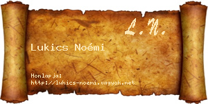 Lukics Noémi névjegykártya
